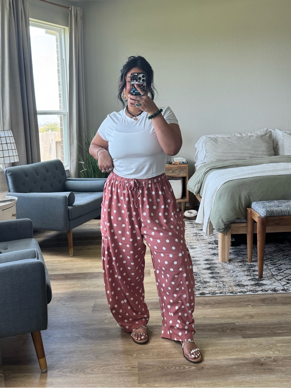 TARSE Women's Linen Wide Leg Pants (L)